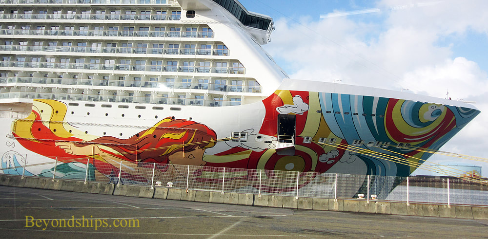 Portion of the hull art on Norwegian Getaway by LEBO
