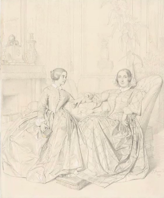 Jean-Auguste-Dominique Ingres’s “Comtesse Charles d’Agoult and Her Daughter Claire d’Agoult.”